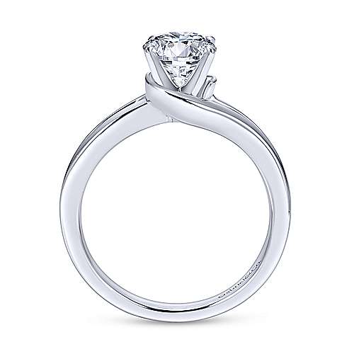 Gabriel &amp; Co 14K White Gold Round Bypass Diamond Engagement Ring ER6680W4JJJ