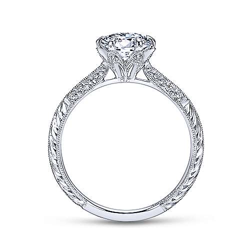 Gabriel &amp; Co Platinum Round Diamond Engagement Ring  ER7389PT3JJ