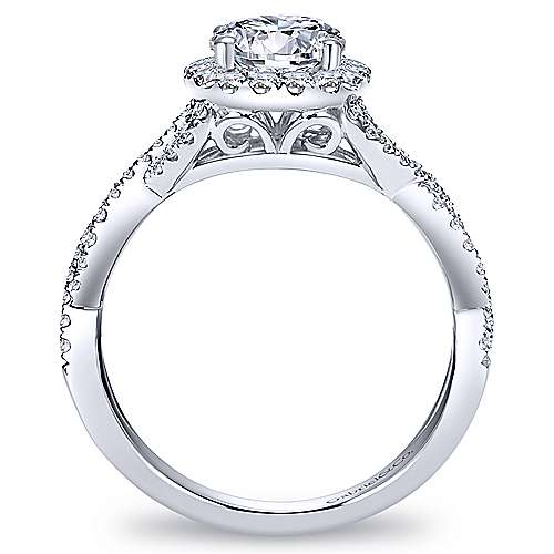 Gabriel &amp; Co. 14k White Gold Round Halo ENGAGEMENT RING ER7543W44JJ