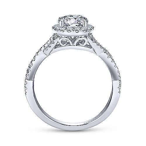 Gabriel &amp; Co 14K White Gold Round Halo Diamond Engagement Ring  ER7543W44JJ