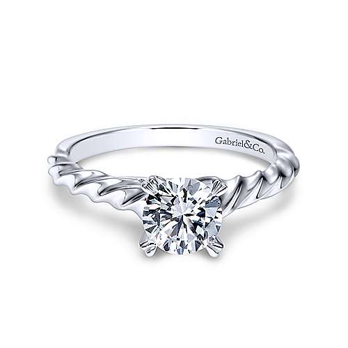 Gabriel &amp; Co 14K White Gold Round Diamond Engagement Ring  ER8882W4JJJ