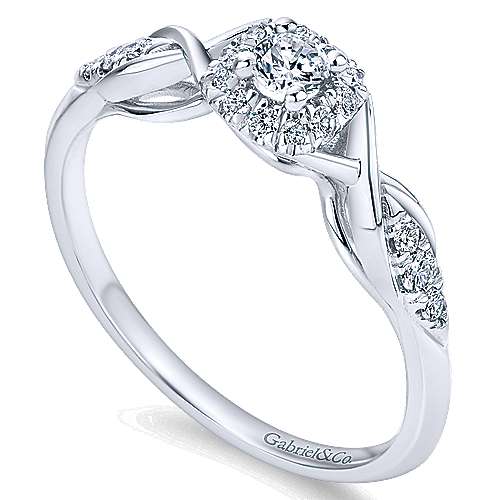 Gabriel &amp; Co 14K White Gold Round Diamond Halo Engagement Ring ER912151R0W44JJ.CSD4