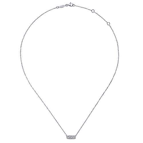 Gabriel &amp; Co. 14K White Gold Rectangular Diamond Pendant Necklace NK4943W45JJ