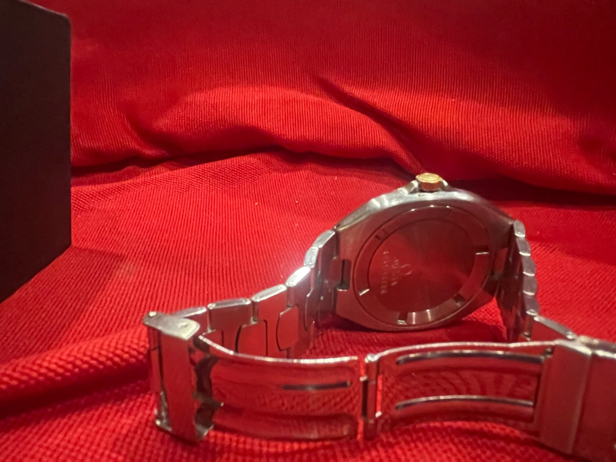 Preowned Omega Seamaster 396.1041 Black Dial Swiss Quartz Date Men&#39;s 38mm Watch