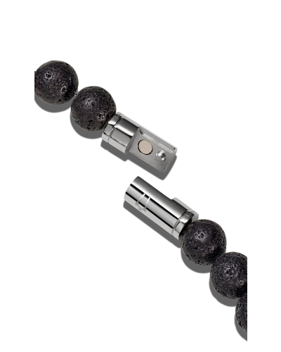 Bulova J96B020L Tigers Eye &amp; Black Lava Bead Bracelet - Large