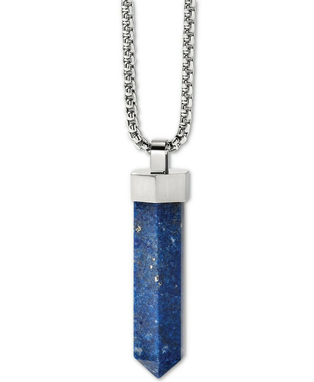 Bulova J96N006 Precisionist Lapis Stone Stainless Steel Pendant Necklace
