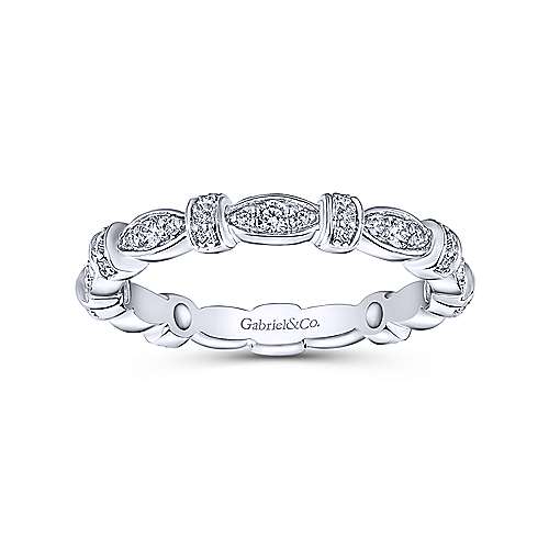 Gabriel &amp; Co 14k White Gold 0.27ct Diamond Stack Stackable Ring LR4579W45JJ
