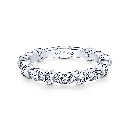 Gabriel &amp; Co 14k White Gold 0.27ct Diamond Stack Stackable Ring LR4579W45JJ