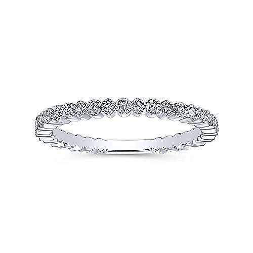 Gabriel &amp; Co. 14K White Gold Scalloped Diamond Stackable Ring LR4801W45JJ