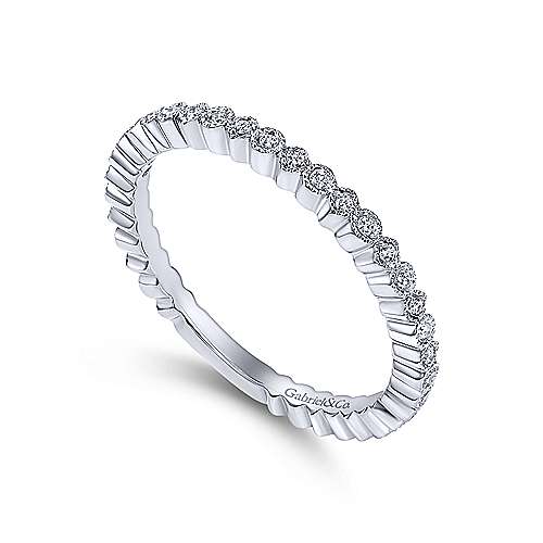 Gabriel &amp; Co. 14K White Gold Scalloped Diamond Stackable Ring LR4801W45JJ