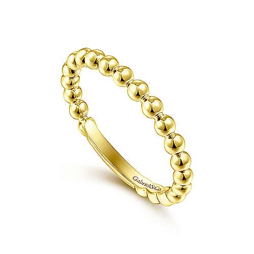 Gabriel &amp; Co. 14K Yellow Gold Beaded Stackable Ring LR4871Y4JJJ