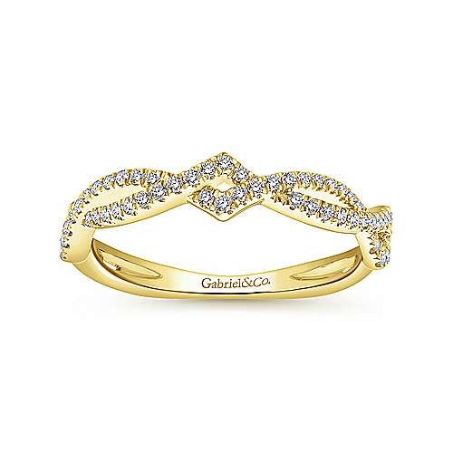 Gabriel &amp; Co. 14K Yellow Gold Twisted Diamond Stackable Ring LR51168Y45JJ