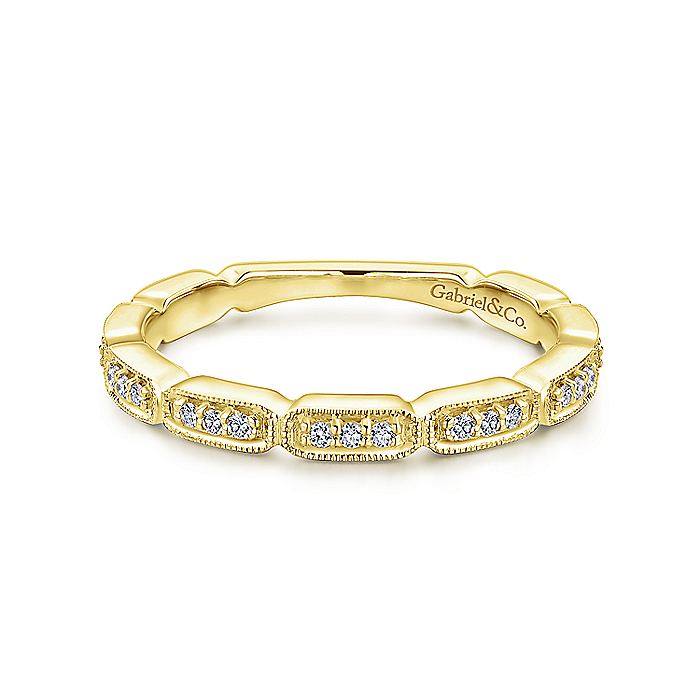 Gabriel &amp; Co. 14K Yellow Gold Segmented Diamond Stackable Ring LR51176Y45JJ
