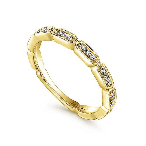 Gabriel &amp; Co. 14K Yellow Gold Segmented Diamond Stackable Ring LR51176Y45JJ