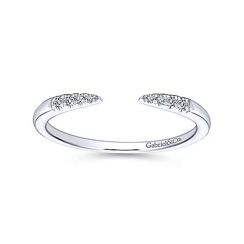 Gabriel &amp; Co. 14K White Gold Open Diamond Tipped Stackable Ring LR51177W45JJ