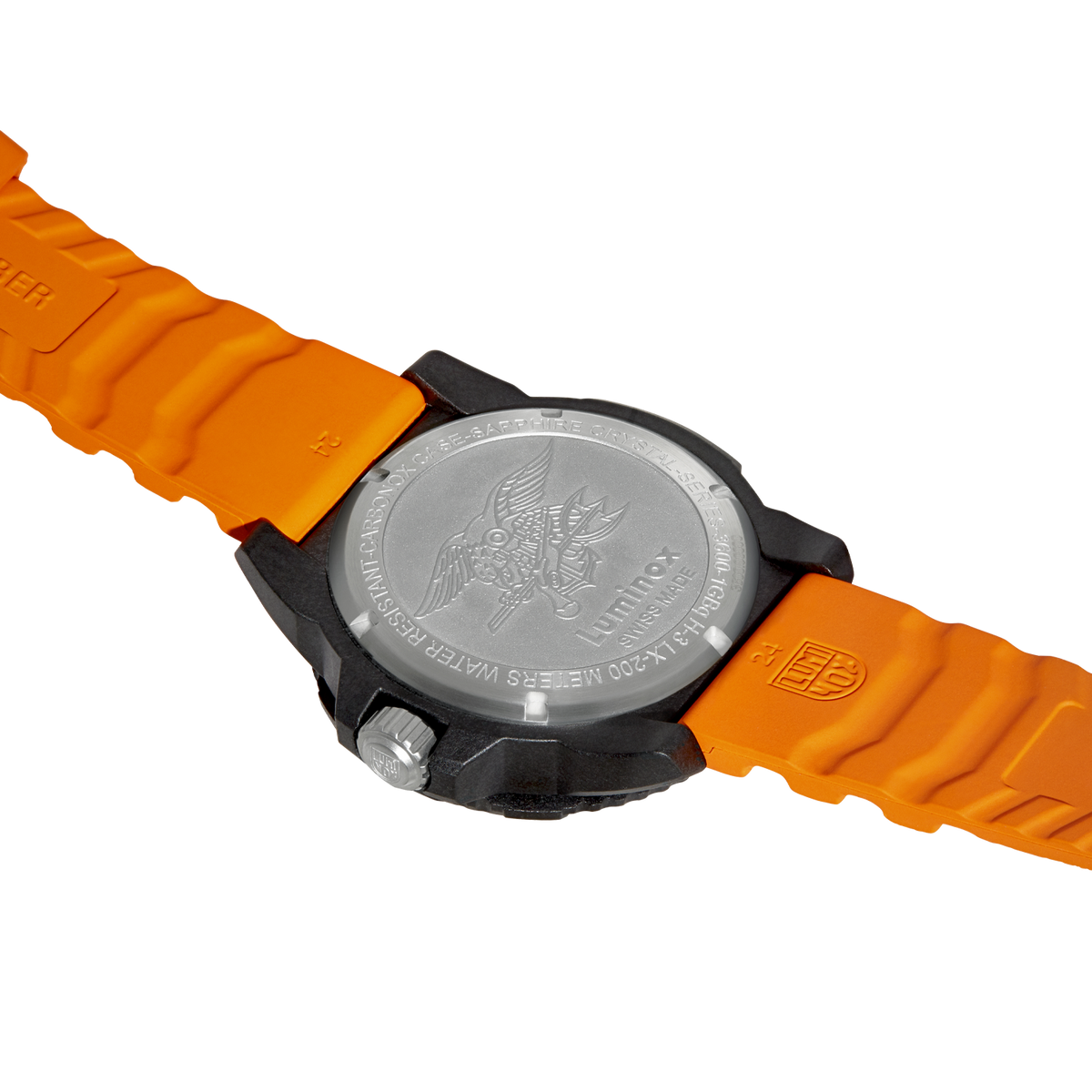 Luminox 3603 Navy Seal Orange Rubber Strap Blue Dial Sapphire Crystal Watch