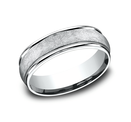 Benchmark RECF86585W White Gold 14k 6.5mm Men&#39;s Wedding Band Ring