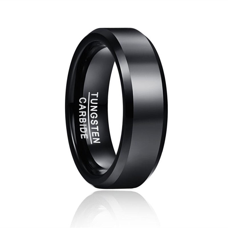 Tungsten Carbide 6mm Black Mens Wedding Band Ring Size 9