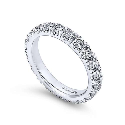 14k White Gold French Pav Set Diamond Eternity Band  AN11264-6W44JJ