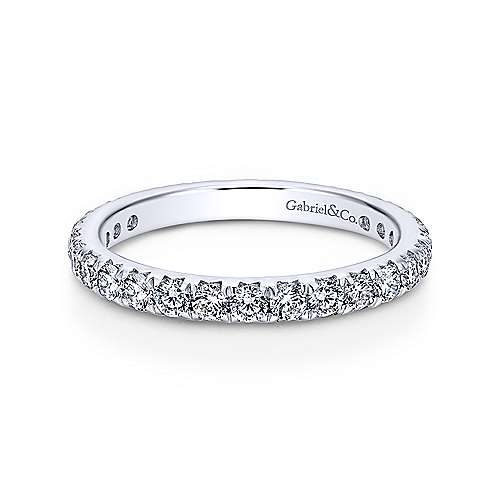 14k White Gold Micro Pav Set Diamond Eternity Band  AN11380-6W44JJ