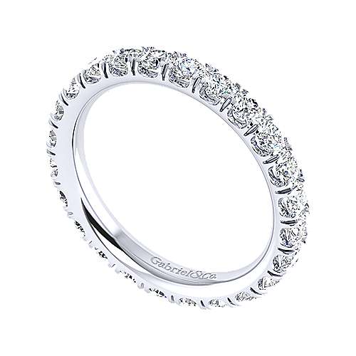 14k White Gold French Pav Set Diamond Eternity Band  AN13815-6W44JJ