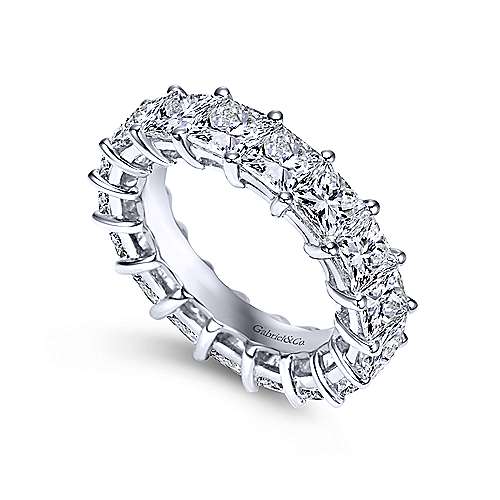 14k White Gold Princess Cut Prong Set Eternity Band  AN5272-6W44JJ