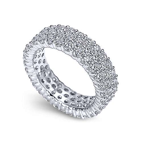 14k White Gold Diamond Pav Eternity Band  AN6026-6W44JJ
