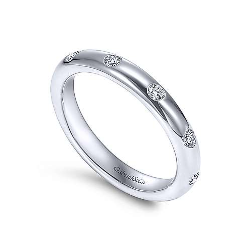 14k White Gold Flush Set Diamond Eternity Band  AN6030-6W44JJ