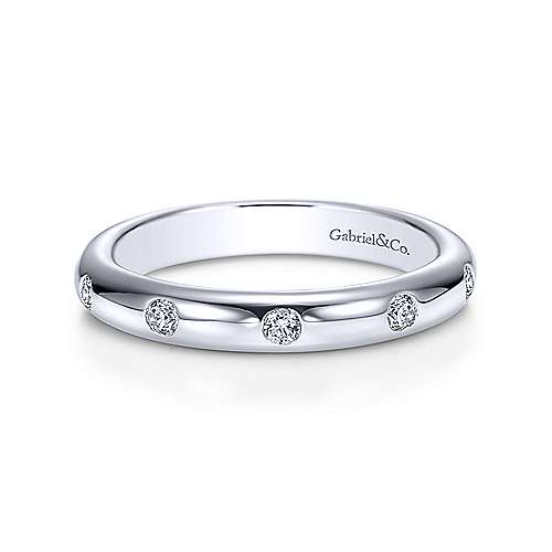 14k White Gold Flush Set Diamond Eternity Band  AN6030-6W44JJ