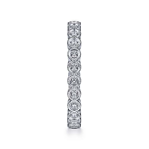 Vintage 14k White Gold Bezel Set Diamond Eternity Band  AN6036-6W44JJ