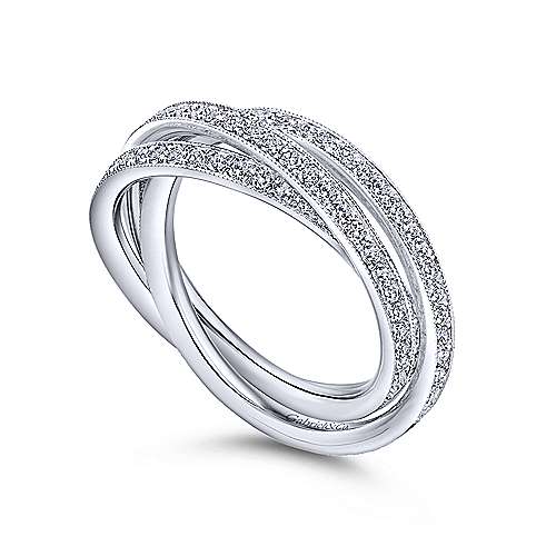 14k White Gold 3 Row Micro Pav Eternity Band  AN6039-6W44JJ