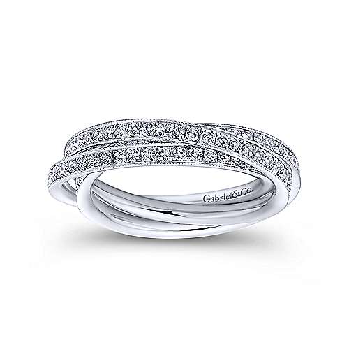 14k White Gold 3 Row Micro Pav Eternity Band  AN6039-6W44JJ