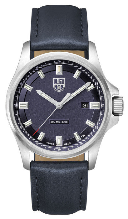 Luminox 1834 Mens Dress Field (42mm) Blue Leather Watch