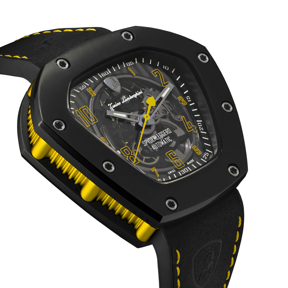Tonino Lamborghini TLF-T06-3 SPYDERLEGGERO SKELETON Automatic Watch Yellow